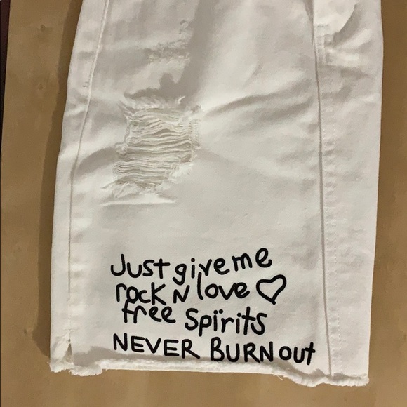 Ripped White Jean Mini Skirt - Picture 5 of 5